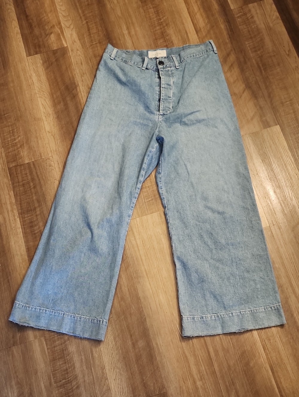 THE GREAT. Seafair Wide Leg Jeans Light Wash Size 30